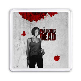 Магнит 55*55 с принтом The Walking Dead в Екатеринбурге, Пластик | Размер: 65*65 мм; Размер печати: 55*55 мм | the walking dead | америка | апокалипсис | глен | дерил | зомби | карл | кровь | рик | сша | ходячие мертвецы