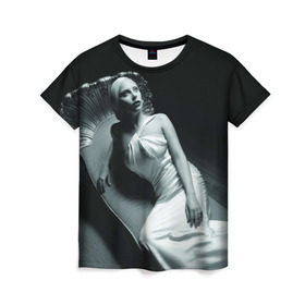 Женская футболка 3D с принтом Lady Gaga в Екатеринбурге, 100% полиэфир ( синтетическое хлопкоподобное полотно) | прямой крой, круглый вырез горловины, длина до линии бедер | american horror story | американская история ужасов