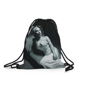 Рюкзак-мешок 3D с принтом Lady Gaga в Екатеринбурге, 100% полиэстер | плотность ткани — 200 г/м2, размер — 35 х 45 см; лямки — толстые шнурки, застежка на шнуровке, без карманов и подкладки | Тематика изображения на принте: american horror story | американская история ужасов