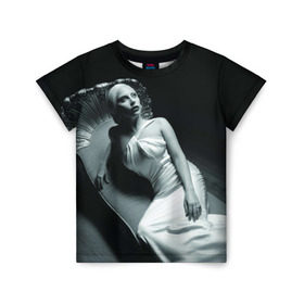 Детская футболка 3D с принтом Lady Gaga в Екатеринбурге, 100% гипоаллергенный полиэфир | прямой крой, круглый вырез горловины, длина до линии бедер, чуть спущенное плечо, ткань немного тянется | american horror story | американская история ужасов