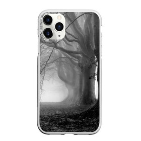 Чехол для iPhone 11 Pro Max матовый с принтом Туман в лесу в Екатеринбурге, Силикон |  | black   white | fog | forest | morning | photo | silhouette | trees | деревья | лес | силуэт | туман | утро | фото | черно   белое