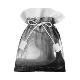 Подарочный 3D мешок с принтом Туман в лесу в Екатеринбурге, 100% полиэстер | Размер: 29*39 см | black   white | fog | forest | morning | photo | silhouette | trees | деревья | лес | силуэт | туман | утро | фото | черно   белое