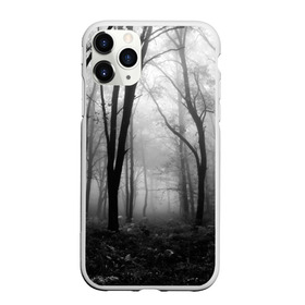 Чехол для iPhone 11 Pro Max матовый с принтом Туман в лесу в Екатеринбурге, Силикон |  | black   white | fog | forest | morning | photo | silhouette | trees | деревья | лес | силуэт | туман | утро | фото | черно   белое