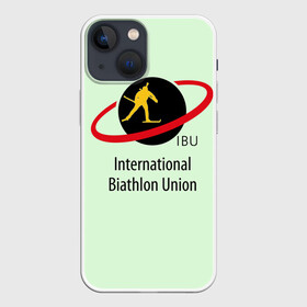 Чехол для iPhone 13 mini с принтом IBU в Екатеринбурге,  |  | biathlon | ibu | international biathlon union | биатлон | гонка | зимний спорт | кубок мира | олимпиада | спорт | спринт | чемпионат | чемпионат мира | эстафета