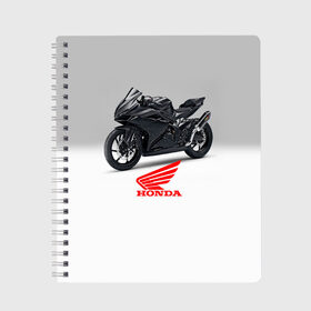 Тетрадь с принтом Honda 3 в Екатеринбурге, 100% бумага | 48 листов, плотность листов — 60 г/м2, плотность картонной обложки — 250 г/м2. Листы скреплены сбоку удобной пружинной спиралью. Уголки страниц и обложки скругленные. Цвет линий — светло-серый
 | honda | moto | мото | мотоцикл | мотоциклы | хонда