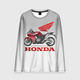 Мужской лонгслив 3D с принтом Honda 2 в Екатеринбурге, 100% полиэстер | длинные рукава, круглый вырез горловины, полуприлегающий силуэт | honda | moto | мото | мотоцикл | мотоциклы | хонда