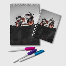Блокнот с принтом KTM 5 в Екатеринбурге, 100% бумага | 48 листов, плотность листов — 60 г/м2, плотность картонной обложки — 250 г/м2. Листы скреплены удобной пружинной спиралью. Цвет линий — светло-серый
 | ktm | moto | катээм | ктм | мото | мотоцикл | мотоциклы