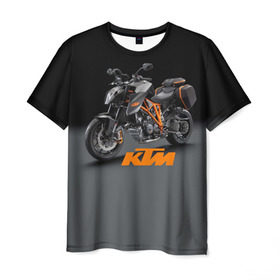 Мужская футболка 3D с принтом KTM 4 в Екатеринбурге, 100% полиэфир | прямой крой, круглый вырез горловины, длина до линии бедер | ktm | moto | катээм | ктм | мото | мотоцикл | мотоциклы