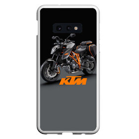 Чехол для Samsung S10E с принтом KTM 4 в Екатеринбурге, Силикон | Область печати: задняя сторона чехла, без боковых панелей | ktm | moto | катээм | ктм | мото | мотоцикл | мотоциклы
