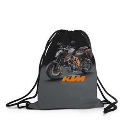 Рюкзак-мешок 3D с принтом KTM 4 в Екатеринбурге, 100% полиэстер | плотность ткани — 200 г/м2, размер — 35 х 45 см; лямки — толстые шнурки, застежка на шнуровке, без карманов и подкладки | ktm | moto | катээм | ктм | мото | мотоцикл | мотоциклы