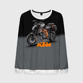 Мужской свитшот 3D с принтом KTM 4 в Екатеринбурге, 100% полиэстер с мягким внутренним слоем | круглый вырез горловины, мягкая резинка на манжетах и поясе, свободная посадка по фигуре | ktm | moto | катээм | ктм | мото | мотоцикл | мотоциклы