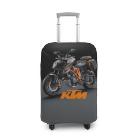 Чехол для чемодана 3D с принтом KTM 4 в Екатеринбурге, 86% полиэфир, 14% спандекс | двустороннее нанесение принта, прорези для ручек и колес | ktm | moto | катээм | ктм | мото | мотоцикл | мотоциклы