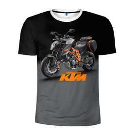 Мужская футболка 3D спортивная с принтом KTM 4 в Екатеринбурге, 100% полиэстер с улучшенными характеристиками | приталенный силуэт, круглая горловина, широкие плечи, сужается к линии бедра | ktm | moto | катээм | ктм | мото | мотоцикл | мотоциклы
