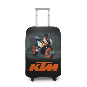 Чехол для чемодана 3D с принтом KTM 2 в Екатеринбурге, 86% полиэфир, 14% спандекс | двустороннее нанесение принта, прорези для ручек и колес | ktm | moto | катээм | ктм | мото | мотоцикл | мотоциклы