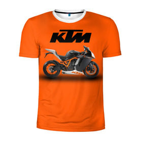 Мужская футболка 3D спортивная с принтом KTM 1 в Екатеринбурге, 100% полиэстер с улучшенными характеристиками | приталенный силуэт, круглая горловина, широкие плечи, сужается к линии бедра | ktm | moto | катээм | ктм | мото | мотоцикл | мотоциклы