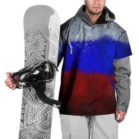 Накидка на куртку 3D с принтом Триколор (Краской на земле) в Екатеринбурге, 100% полиэстер |  | russia | белый | красный | российский флаг | россия | синий | триколор