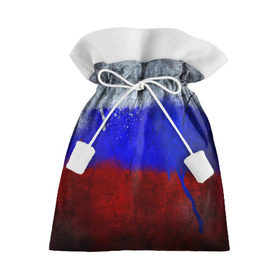 Подарочный 3D мешок с принтом Триколор (Краской на земле) в Екатеринбурге, 100% полиэстер | Размер: 29*39 см | russia | белый | красный | российский флаг | россия | синий | триколор
