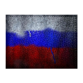 Обложка для студенческого билета с принтом Триколор (Краской на земле) в Екатеринбурге, натуральная кожа | Размер: 11*8 см; Печать на всей внешней стороне | russia | белый | красный | российский флаг | россия | синий | триколор