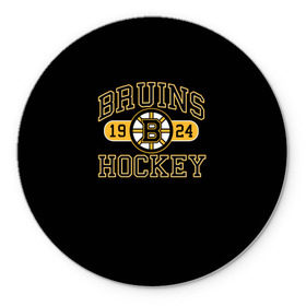 Коврик круглый с принтом Boston Bruins в Екатеринбурге, резина и полиэстер | круглая форма, изображение наносится на всю лицевую часть | Тематика изображения на принте: boston bruins | nxl | stanley cup | хоккей