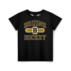 Детская футболка 3D с принтом Boston Bruins в Екатеринбурге, 100% гипоаллергенный полиэфир | прямой крой, круглый вырез горловины, длина до линии бедер, чуть спущенное плечо, ткань немного тянется | Тематика изображения на принте: boston bruins | nxl | stanley cup | хоккей