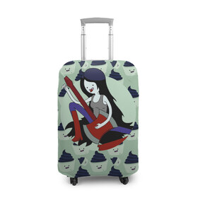 Чехол для чемодана 3D с принтом Marceline в Екатеринбурге, 86% полиэфир, 14% спандекс | двустороннее нанесение принта, прорези для ручек и колес | adventure time | finn | jake | marceline | вампир | время приключений | джейк | марселин | финн
