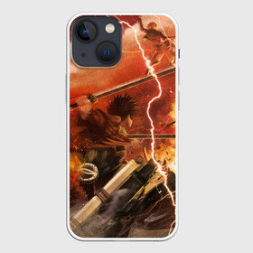 Чехол для iPhone 13 mini с принтом Бой разведотряда против ТИТАНА в Екатеринбурге,  |  | attack on titan | атака титанов | вторжение гигантов