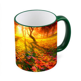 Кружка 3D с принтом Осень в Екатеринбурге, керамика | ёмкость 330 мл | autumn | bright | colors | forest | trees | деревья | краски | лес | лучи | осень | солнце | цвета | яркие