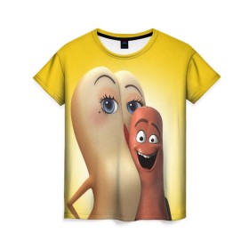 Женская футболка 3D с принтом Полный расколбас в Екатеринбурге, 100% полиэфир ( синтетическое хлопкоподобное полотно) | прямой крой, круглый вырез горловины, длина до линии бедер | sausage party