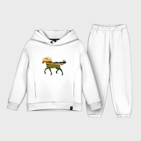 Детский костюм хлопок Oversize с принтом конь закат в Екатеринбурге,  |  | закат | залив | зелень | конь | лето | лошадь | луг | поле | солнце
