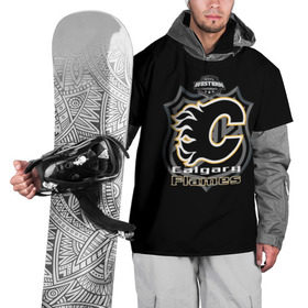Накидка на куртку 3D с принтом Calgary Flames 3D Team в Екатеринбурге, 100% полиэстер |  | calgary flames | nhl | спорт | хоккей