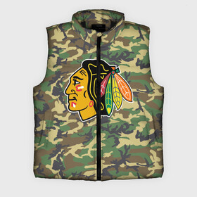 Мужской жилет утепленный 3D с принтом Blackhawks Camouflage в Екатеринбурге,  |  | camouflage | chicago blackhawks | hockey | nhl | нхл | хоккей