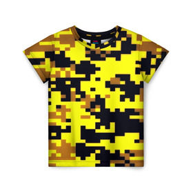 Детская футболка 3D с принтом Пиксели в Екатеринбурге, 100% гипоаллергенный полиэфир | прямой крой, круглый вырез горловины, длина до линии бедер, чуть спущенное плечо, ткань немного тянется | военная тематика | камуфляж | милитари