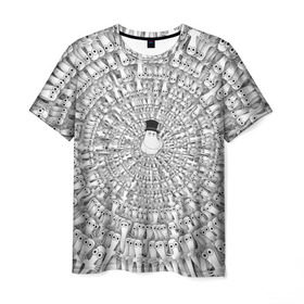 Мужская футболка 3D с принтом Хатифнатты в Екатеринбурге, 100% полиэфир | прямой крой, круглый вырез горловины, длина до линии бедер | Тематика изображения на принте: moomins | мумми тролль | папа