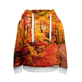 Детская толстовка 3D с принтом Осень в Екатеринбурге, 100% полиэстер | двухслойный капюшон со шнурком для регулировки, мягкие манжеты на рукавах и по низу толстовки, спереди карман-кенгуру с мягким внутренним слоем | autumn | bright | colors | forest | paint | trees | деревья | краски | лес | осень | цвета | яркие