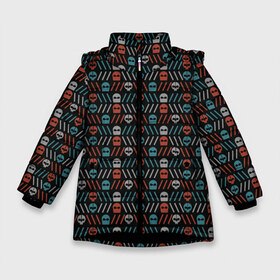 Зимняя куртка для девочек 3D с принтом TwentyONE PILOTS pattern в Екатеринбурге, ткань верха — 100% полиэстер; подклад — 100% полиэстер, утеплитель — 100% полиэстер. | длина ниже бедра, удлиненная спинка, воротник стойка и отстегивающийся капюшон. Есть боковые карманы с листочкой на кнопках, утяжки по низу изделия и внутренний карман на молнии. 

Предусмотрены светоотражающий принт на спинке, радужный светоотражающий элемент на пуллере молнии и на резинке для утяжки. | 21 | blurryface | music | twenty one pilots