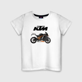 Детская футболка хлопок с принтом KTM 6 в Екатеринбурге, 100% хлопок | круглый вырез горловины, полуприлегающий силуэт, длина до линии бедер | Тематика изображения на принте: ktm | moto | катээм | ктм | мото | мотоцикл | мотоциклы