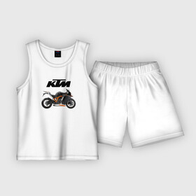 Детская пижама с шортами хлопок с принтом KTM 6 в Екатеринбурге,  |  | ktm | moto | катээм | ктм | мото | мотоцикл | мотоциклы