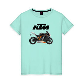 Женская футболка хлопок с принтом KTM 6 в Екатеринбурге, 100% хлопок | прямой крой, круглый вырез горловины, длина до линии бедер, слегка спущенное плечо | ktm | moto | катээм | ктм | мото | мотоцикл | мотоциклы