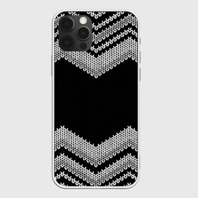 Чехол для iPhone 12 Pro Max с принтом Вязаный узор в Екатеринбурге, Силикон |  | свитер | серый | черный