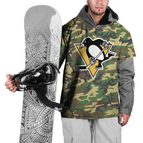Накидка на куртку 3D с принтом Penguins Camouflage в Екатеринбурге, 100% полиэстер |  | camouflage | hockey | nhl | pittsburgh penguins | нхл | хоккей