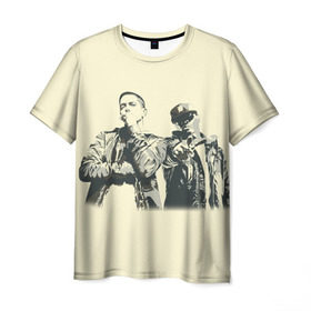 Мужская футболка 3D с принтом Эминем и 50 центов в Екатеринбурге, 100% полиэфир | прямой крой, круглый вырез горловины, длина до линии бедер | Тематика изображения на принте: 50 cent | 50 центов | eminem | rap | музыка | рэп | эминем