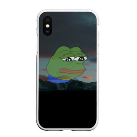 Чехол для iPhone XS Max матовый с принтом Sad frog в Екатеринбурге, Силикон | Область печати: задняя сторона чехла, без боковых панелей | pepe | пепе