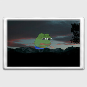 Магнит 45*70 с принтом Sad frog в Екатеринбурге, Пластик | Размер: 78*52 мм; Размер печати: 70*45 | Тематика изображения на принте: pepe | пепе