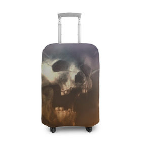 Чехол для чемодана 3D с принтом Doom в Екатеринбурге, 86% полиэфир, 14% спандекс | двустороннее нанесение принта, прорези для ручек и колес | doom | skull | slayer | палач | скелет | череп
