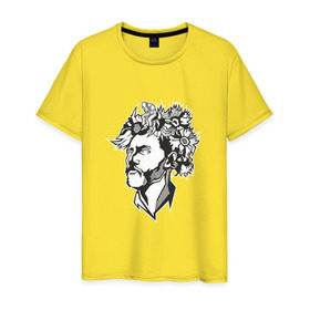 Мужская футболка хлопок с принтом Ван Гог в Екатеринбурге, 100% хлопок | прямой крой, круглый вырез горловины, длина до линии бедер, слегка спущенное плечо. | Тематика изображения на принте: 