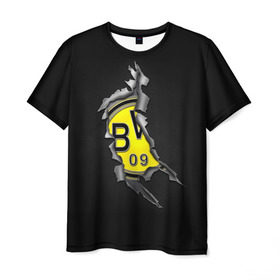 Мужская футболка 3D с принтом BVB в Екатеринбурге, 100% полиэфир | прямой крой, круглый вырез горловины, длина до линии бедер | Тематика изображения на принте: боруссия | дортмунд