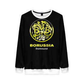 Женский свитшот 3D с принтом Borussia Dortmund в Екатеринбурге, 100% полиэстер с мягким внутренним слоем | круглый вырез горловины, мягкая резинка на манжетах и поясе, свободная посадка по фигуре | боруссия | дортмунд
