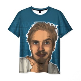 Мужская футболка 3D с принтом Pew die pie в Екатеринбурге, 100% полиэфир | прямой крой, круглый вырез горловины, длина до линии бедер | pewdiepie