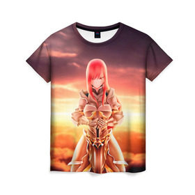 Женская футболка 3D с принтом Fairy Tail в Екатеринбурге, 100% полиэфир ( синтетическое хлопкоподобное полотно) | прямой крой, круглый вырез горловины, длина до линии бедер | fairy tail | хвост феи