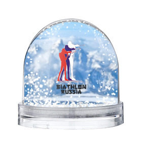 Снежный шар с принтом Biathlon russia в Екатеринбурге, Пластик | Изображение внутри шара печатается на глянцевой фотобумаге с двух сторон | биатлон